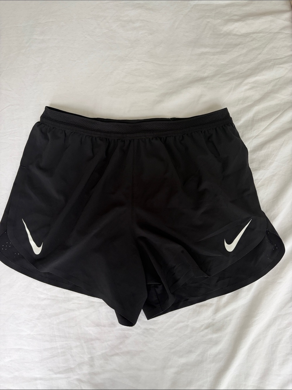 Nike Men’s Black Running Shorts with White Swoosh